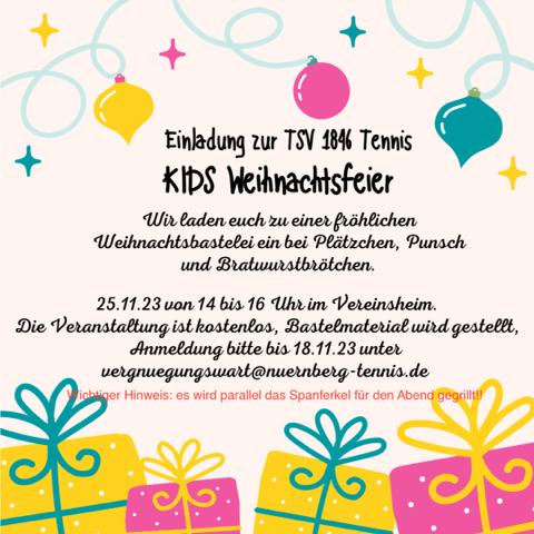 Einladung zur Kinderweihnachtsfeier