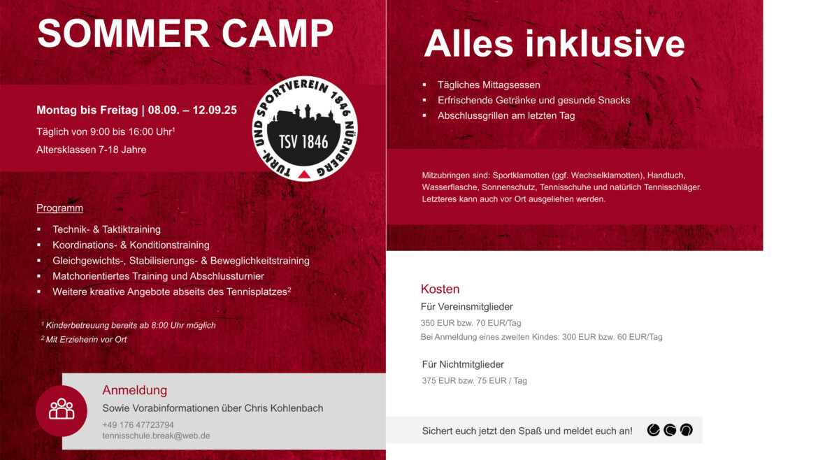 Tenniscamp Sommer