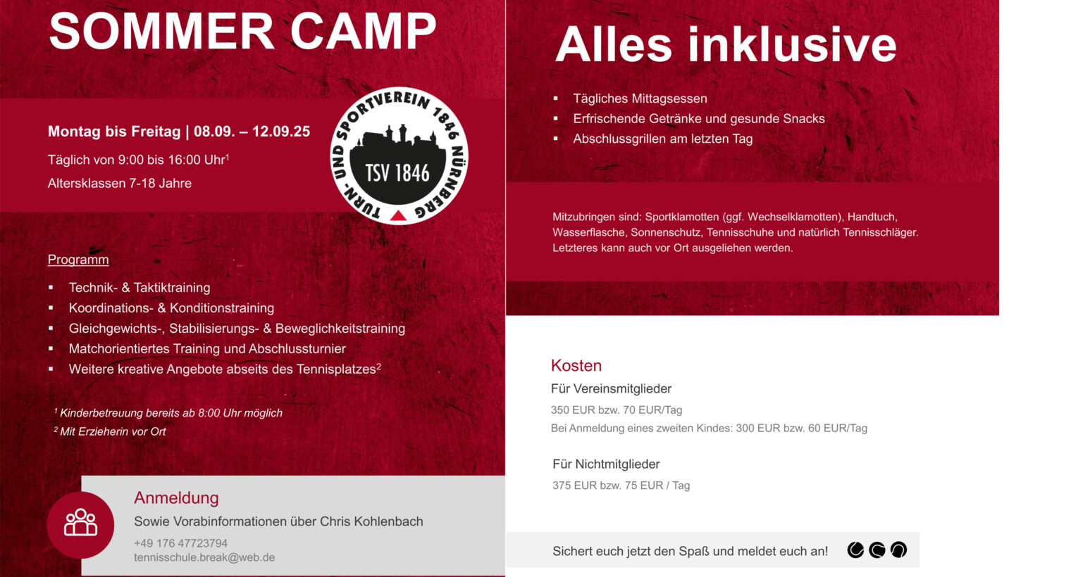 Tenniscamp Pfingsten
